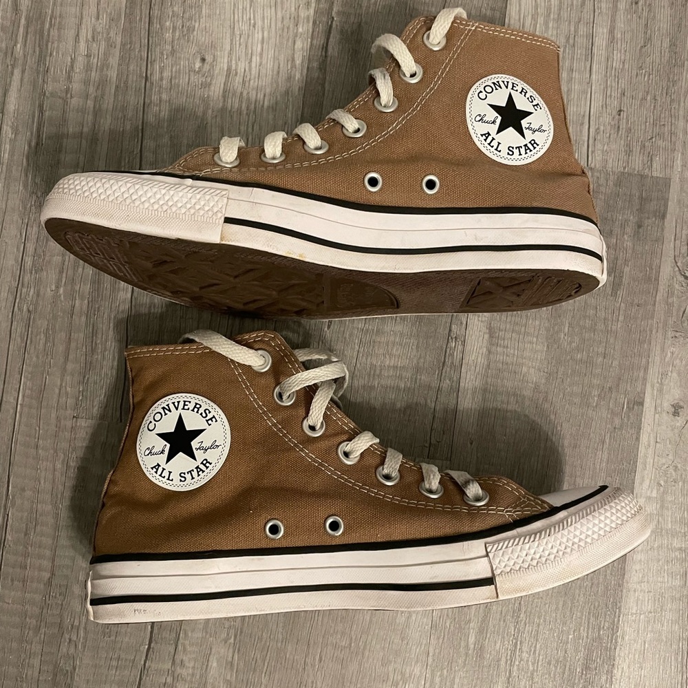 Tan Converse High Tops
